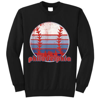 Retro Vintage Philly Baseball Skyline Cool Philadelphia Sweatshirt