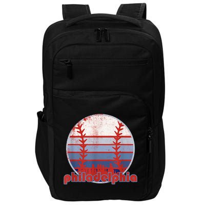 Retro Vintage Philly Baseball Skyline Cool Philadelphia Impact Tech Backpack