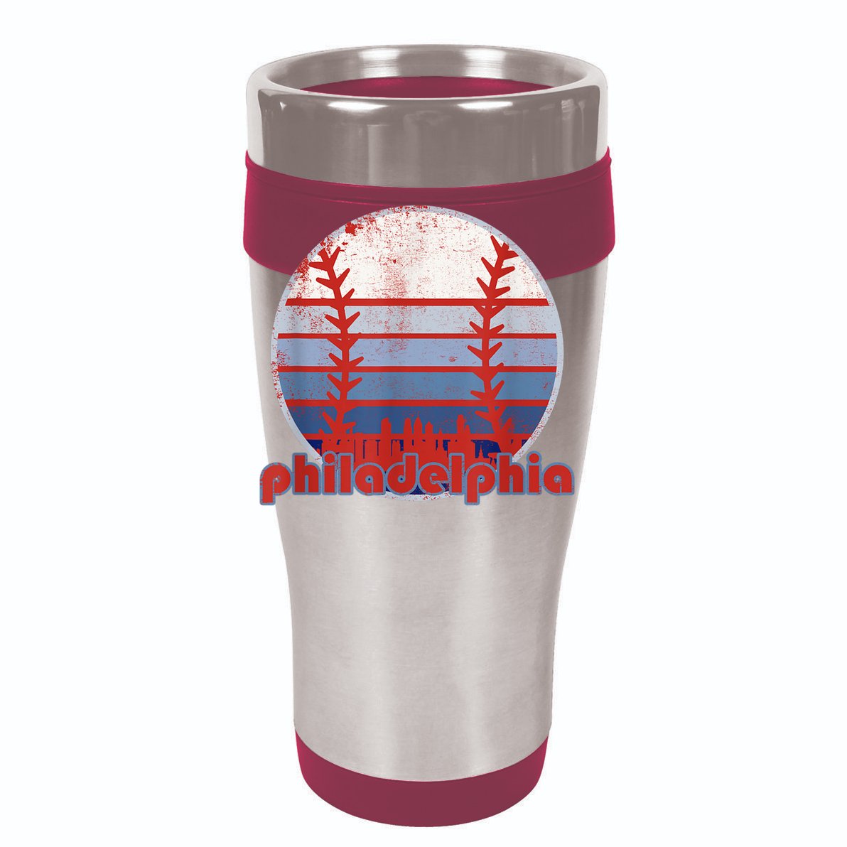 Retro Vintage Philly Baseball Skyline Cool Philadelphia Sustainable Bucket Hat