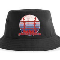 Retro Vintage Philly Baseball Skyline Cool Philadelphia Sustainable Bucket Hat