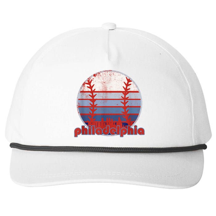 Retro Vintage Philly Baseball Skyline Cool Philadelphia Snapback Five-Panel Rope Hat