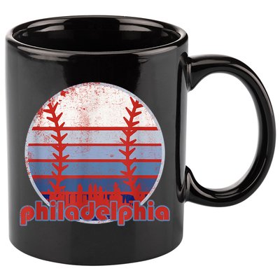 Retro Vintage Philly Baseball Skyline Cool Philadelphia 11oz C Handle Ceramic Mug