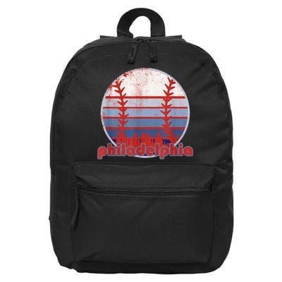 Retro Vintage Philly Baseball Skyline Cool Philadelphia 16 in Basic Backpack