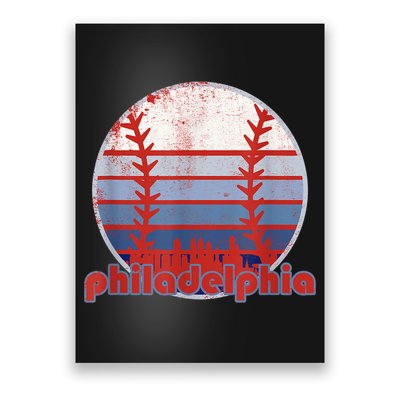 Retro Vintage Philly Baseball Skyline Cool Philadelphia Poster