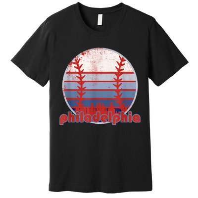 Retro Vintage Philly Baseball Skyline Cool Philadelphia Premium T-Shirt