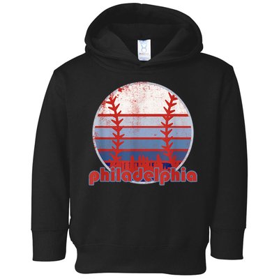 Retro Vintage Philly Baseball Skyline Cool Philadelphia Toddler Hoodie