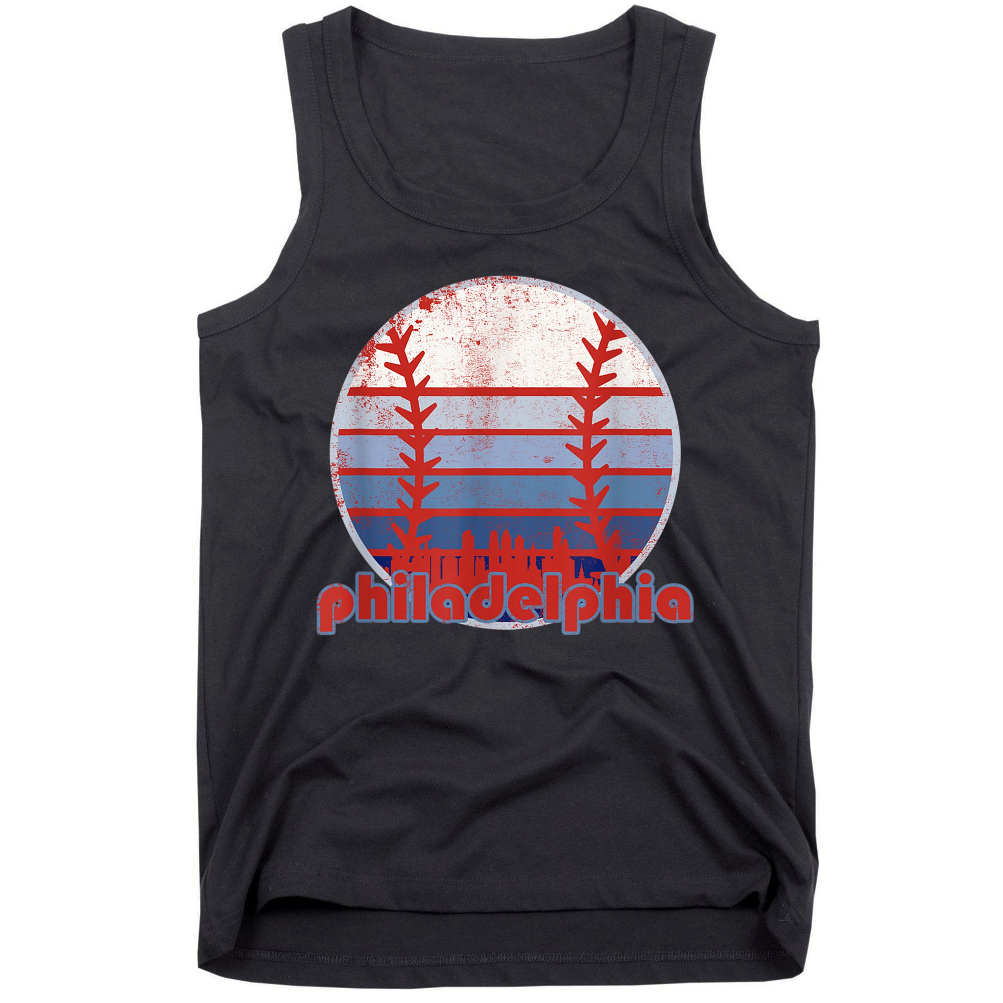 Retro Vintage Philly Baseball Skyline Cool Philadelphia Tank Top