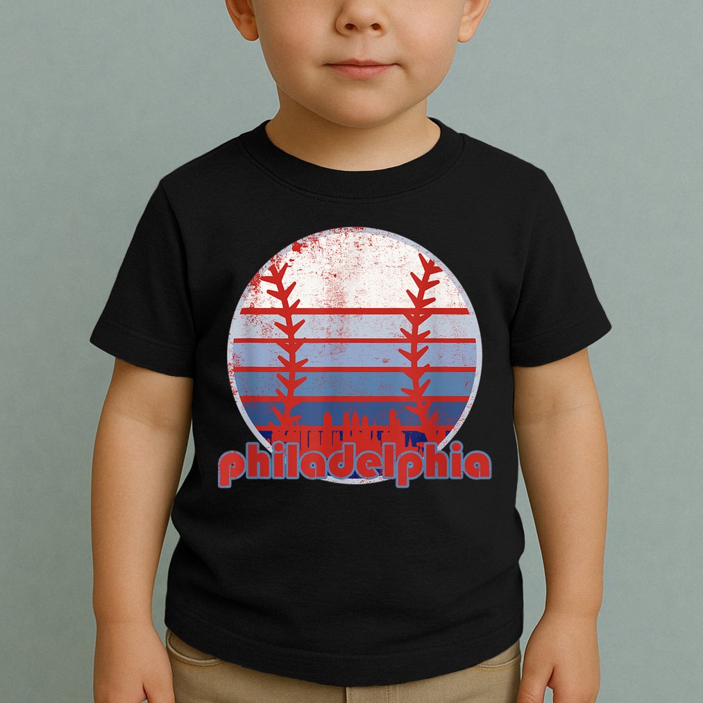 Retro Vintage Philly Baseball Skyline Cool Philadelphia Toddler T-Shirt