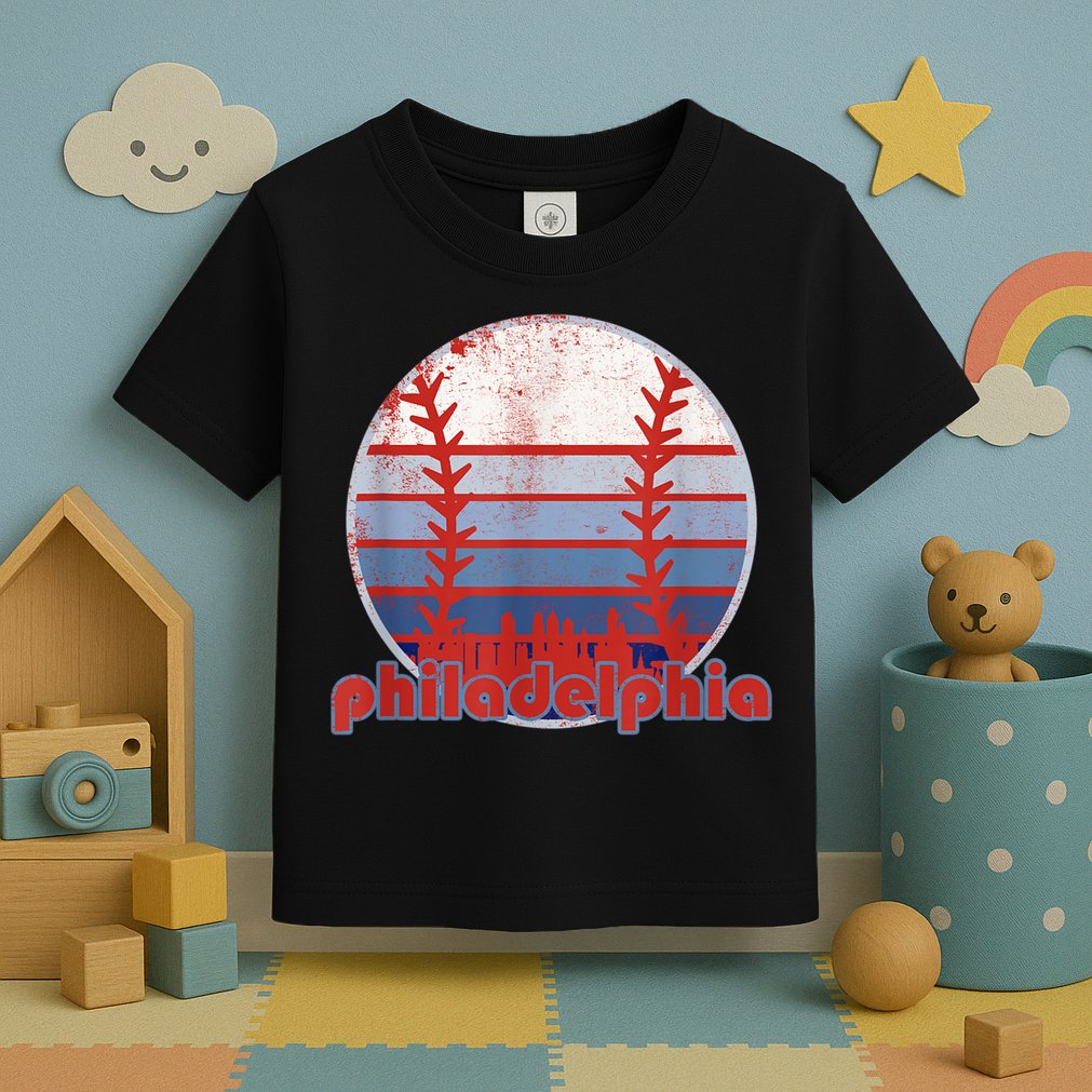 Retro Vintage Philly Baseball Skyline Cool Philadelphia Toddler T-Shirt