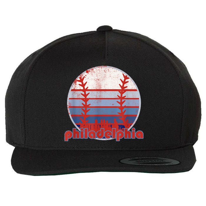 Retro Vintage Philly Baseball Skyline Cool Philadelphia Wool Snapback Cap