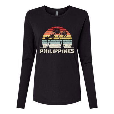 Retro Vintage Philippines Womens Cotton Relaxed Long Sleeve T-Shirt