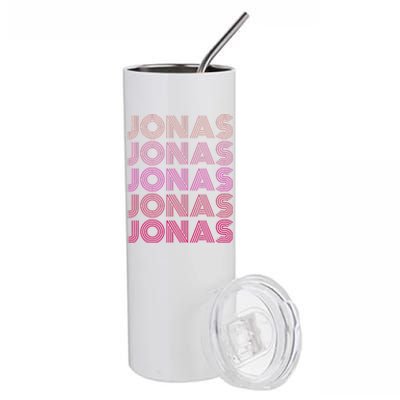 Retro Vintage Pink Jonas  Stainless Steel Tumbler