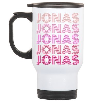 Retro Vintage Pink Jonas  Stainless Steel Travel Mug