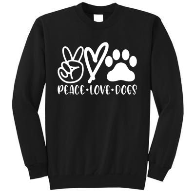 Retro Vintage Peace Love Dog Funny Dog Lover Gifts Tall Sweatshirt