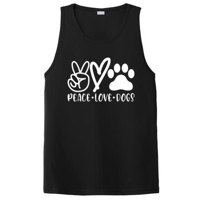 Retro Vintage Peace Love Dog Funny Dog Lover Gifts PosiCharge Competitor Tank