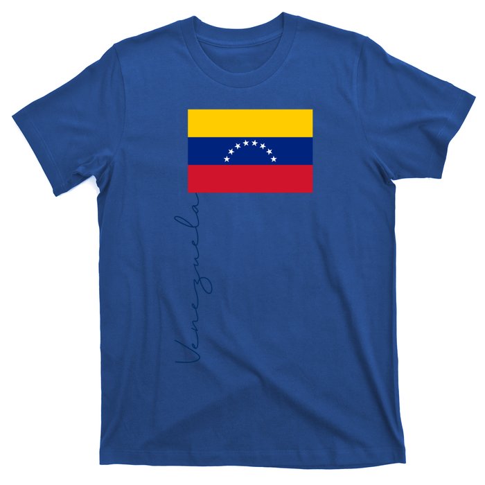 Retro Venezuela Patriotic Pole Signature Flag Cool Gift T-Shirt