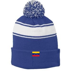 Retro Venezuela Patriotic Pole Signature Flag Cool Gift Stripe Pom Pom Beanie