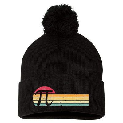Retro Vintage Pi Day 3.14 Funny Math Nerd Pom Pom 12in Knit Beanie