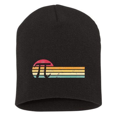 Retro Vintage Pi Day 3.14 Funny Math Nerd Short Acrylic Beanie