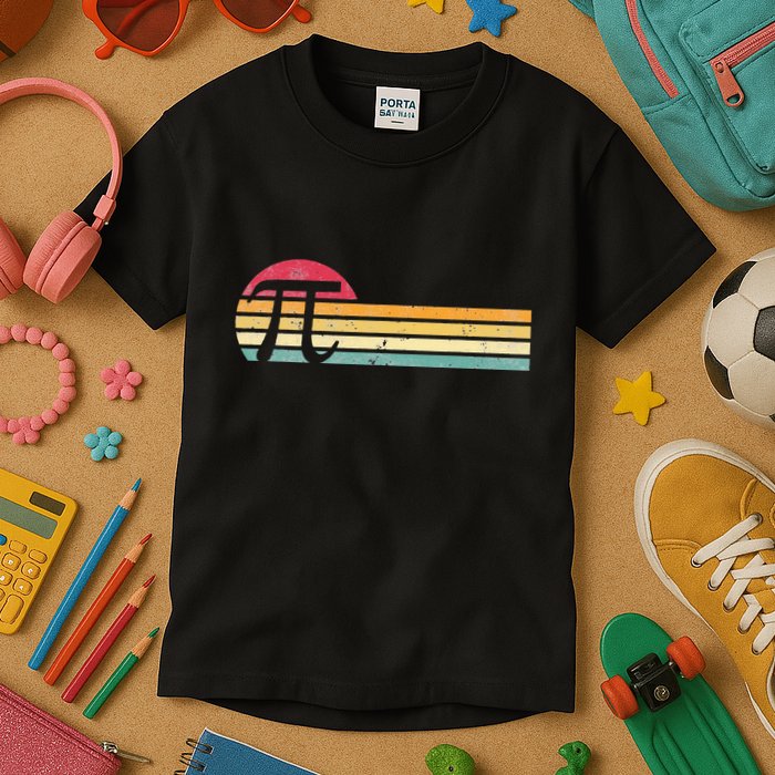 Retro Vintage Pi Day 3.14 Funny Math Nerd Kids T-Shirt