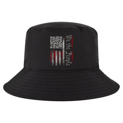 Retro Vintage Qr American Flag Funny Trump Dance Code Cool Comfort Performance Bucket Hat