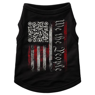 Retro Vintage Qr American Flag Funny Trump Dance Code Doggie Tank