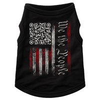 Retro Vintage Qr American Flag Funny Trump Dance Code Doggie Tank