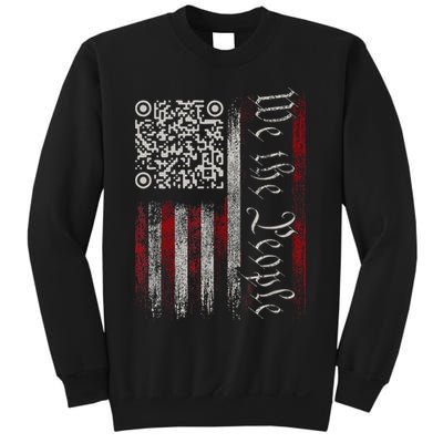 Retro Vintage Qr American Flag Funny Trump Dance Code Sweatshirt