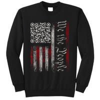 Retro Vintage Qr American Flag Funny Trump Dance Code Sweatshirt