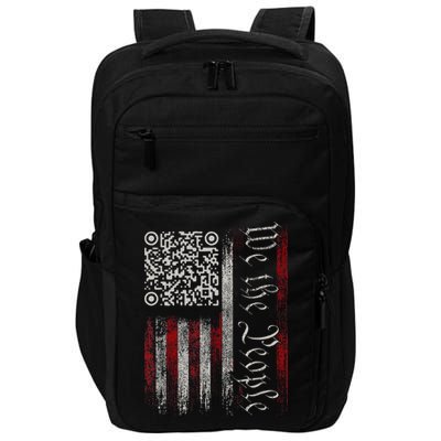 Retro Vintage Qr American Flag Funny Trump Dance Code Impact Tech Backpack