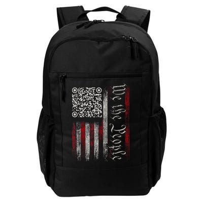 Retro Vintage Qr American Flag Funny Trump Dance Code Backpack