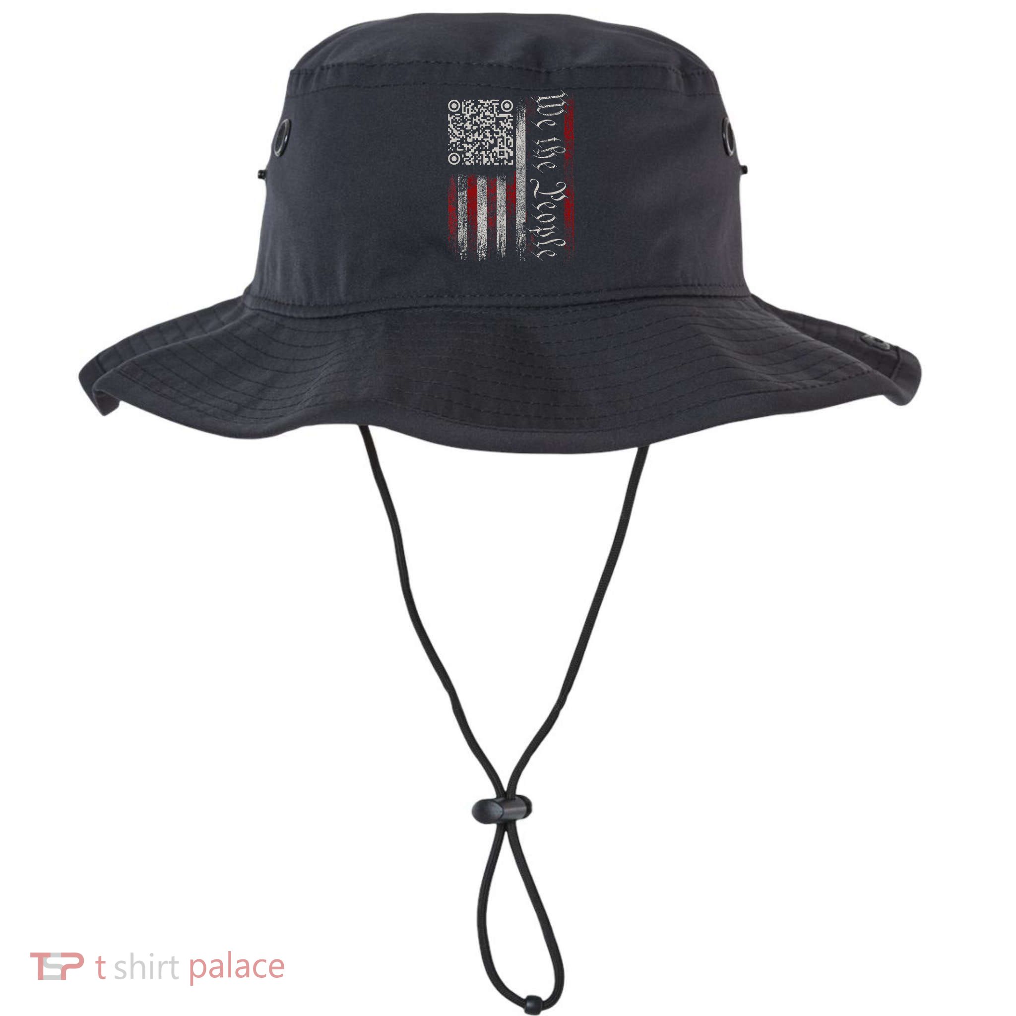 Retro Vintage Qr American Flag Funny Trump Dance Code Bucket Hat