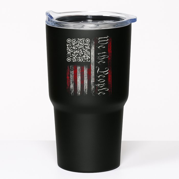 Retro Vintage Qr American Flag Funny Trump Dance Code Tumbler