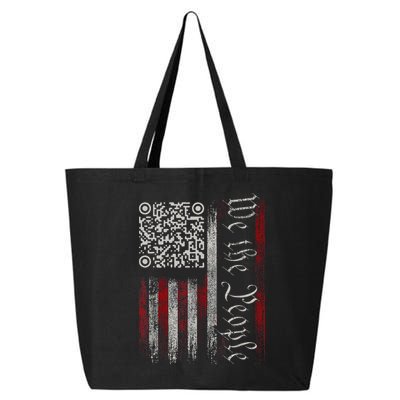 Retro Vintage Qr American Flag Funny Trump Dance Code 25L Jumbo Tote