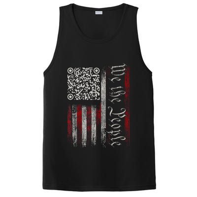 Retro Vintage Qr American Flag Funny Trump Dance Code PosiCharge Competitor Tank