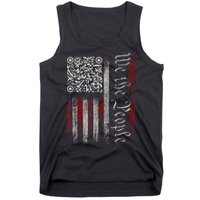 Retro Vintage Qr American Flag Funny Trump Dance Code Tank Top