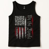 Retro Vintage Qr American Flag Funny Trump Dance Code Tank Top