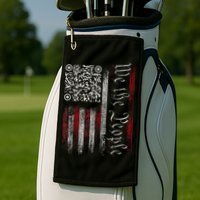 Retro Vintage Qr American Flag Funny Trump Dance Code Golf Towel
