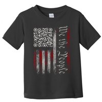 Retro Vintage Qr American Flag Funny Trump Dance Code Toddler T-Shirt