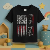 Retro Vintage Qr American Flag Funny Trump Dance Code Toddler T-Shirt