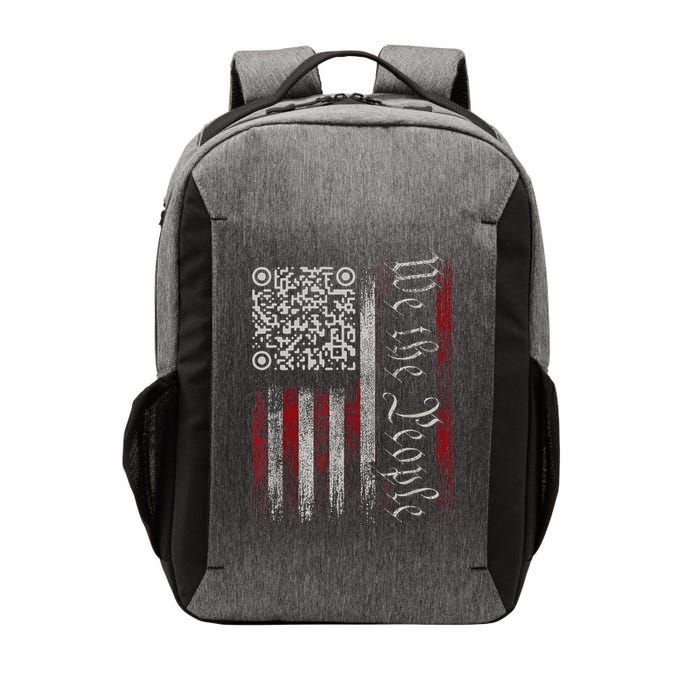Retro Vintage Qr American Flag Funny Trump Dance Code Vector Backpack
