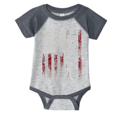 Retro Vintage Qr American Flag Funny Trump Dance Code Infant Baby Jersey Bodysuit
