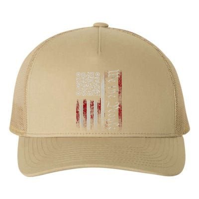 Retro Vintage Qr American Flag Funny Trump Dance Code Yupoong Adult 5-Panel Trucker Hat