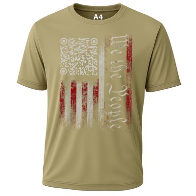 Retro Vintage Qr American Flag Funny Trump Dance Code Performance Shirt