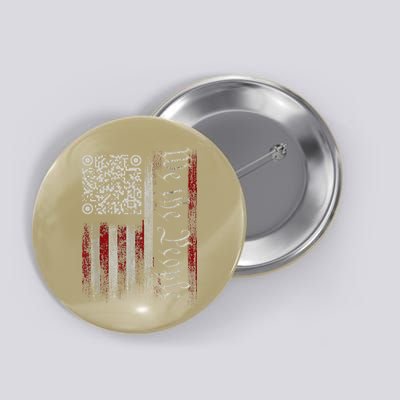 Retro Vintage Qr American Flag Funny Trump Dance Code Button