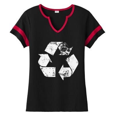 Recycle Vintage Recycling Gift Earth Day Women Ladies Halftime Notch Neck Tee