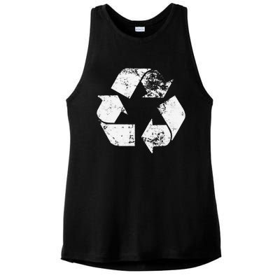 Recycle Vintage Recycling Gift Earth Day Women Ladies PosiCharge Tri-Blend Wicking Tank