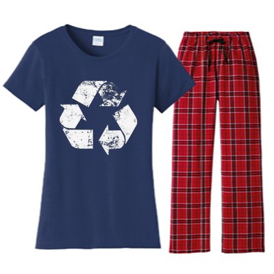 Recycle Vintage Recycling Gift Earth Day Women Women's Flannel Pajama Set