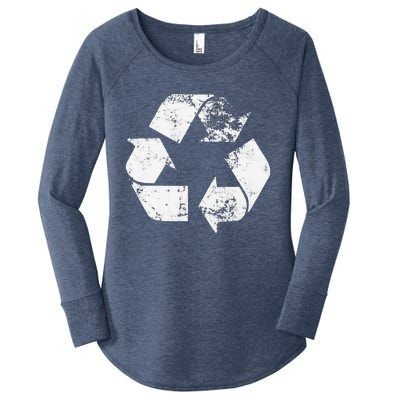 Recycle Vintage Recycling Gift Earth Day Women Women's Perfect Tri Tunic Long Sleeve Shirt