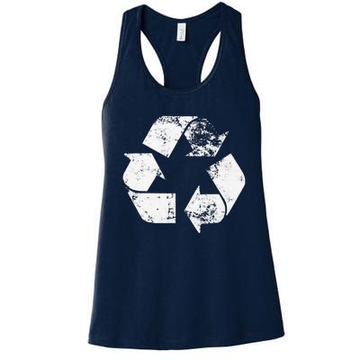 Recycle Vintage Recycling Gift Earth Day Women Women's Racerback Tank